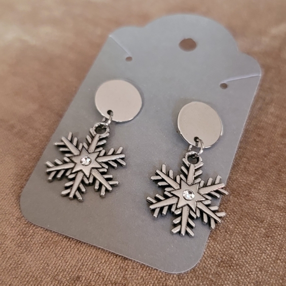 Hand Crafted Jewelry - Handmade Sterling Silver Snowflake Earrings